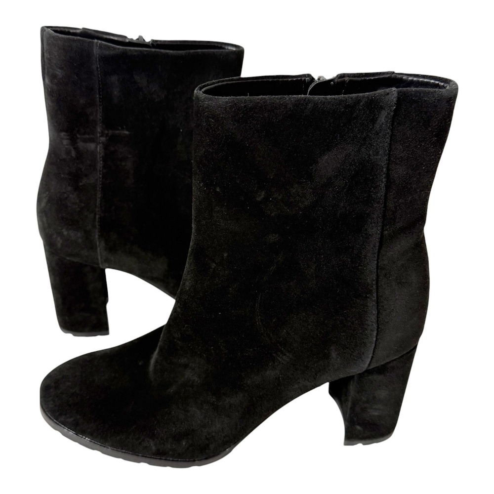 Vince Elora Womens Lugged Sole Black Suede Plain Toe Ankle Bootie Size 9.5
